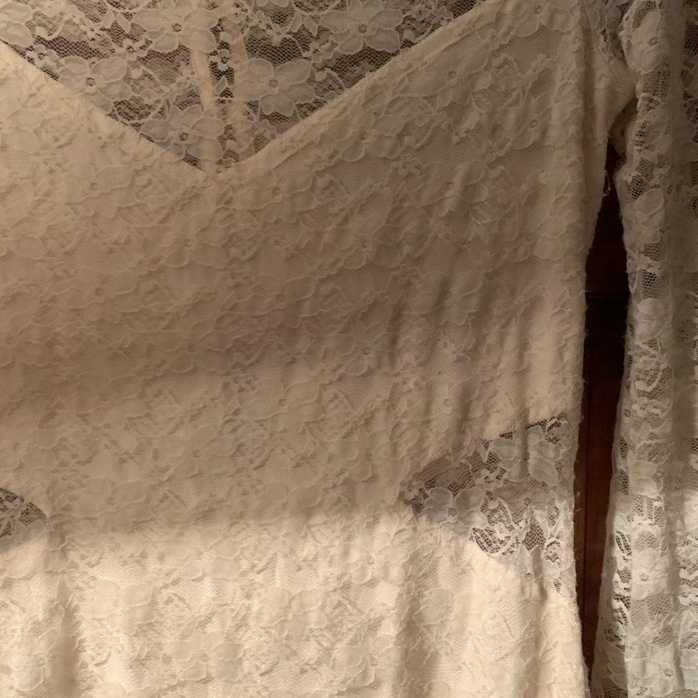 NWT FREE PEOPLE Lovely in Lace Bodycon Dress Cream - M - Picture 6 of 10